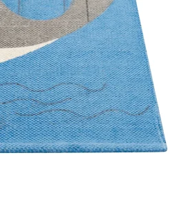 Hot Beliani Tappeto per bambini BALABANG Blu 80 x 150 cm Cotone Bianco Blu Grigio Rosa