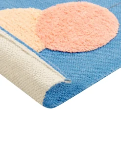 Hot Beliani Tappeto per bambini BALABANG Blu 80 x 150 cm Cotone Bianco Blu Grigio Rosa