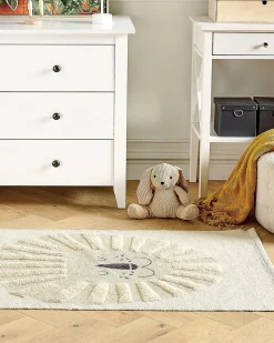 Outlet Beliani Tappeto per bambini BALARI Beige 80 x 150 cm Cotone Beige Nero