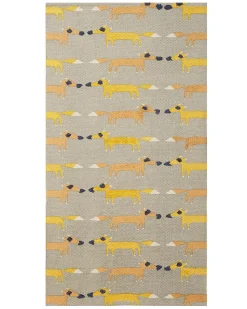 Beliani Tappeto per bambini BANKGO Grigio 80 x 150 cm Cotone Arancione Giallo Grigio