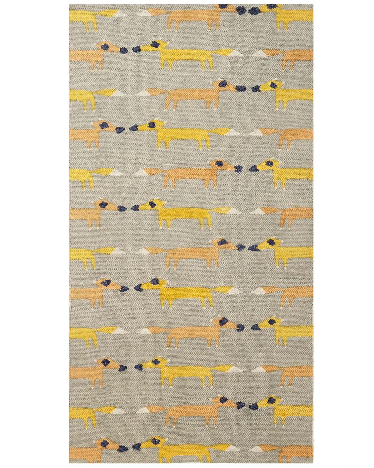 Beliani Tappeto per bambini BANKGO Grigio 80 x 150 cm Cotone Arancione Giallo Grigio