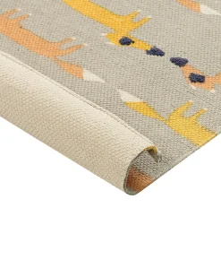 Beliani Tappeto per bambini BANKGO Grigio 80 x 150 cm Cotone Arancione Giallo Grigio