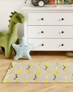 Beliani Tappeto per bambini BANKGO Grigio 80 x 150 cm Cotone Arancione Giallo Grigio