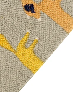 Beliani Tappeto per bambini BANKGO Grigio 80 x 150 cm Cotone Arancione Giallo Grigio