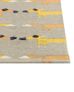 Beliani Tappeto per bambini BANKGO Grigio 80 x 150 cm Cotone Arancione Giallo Grigio
