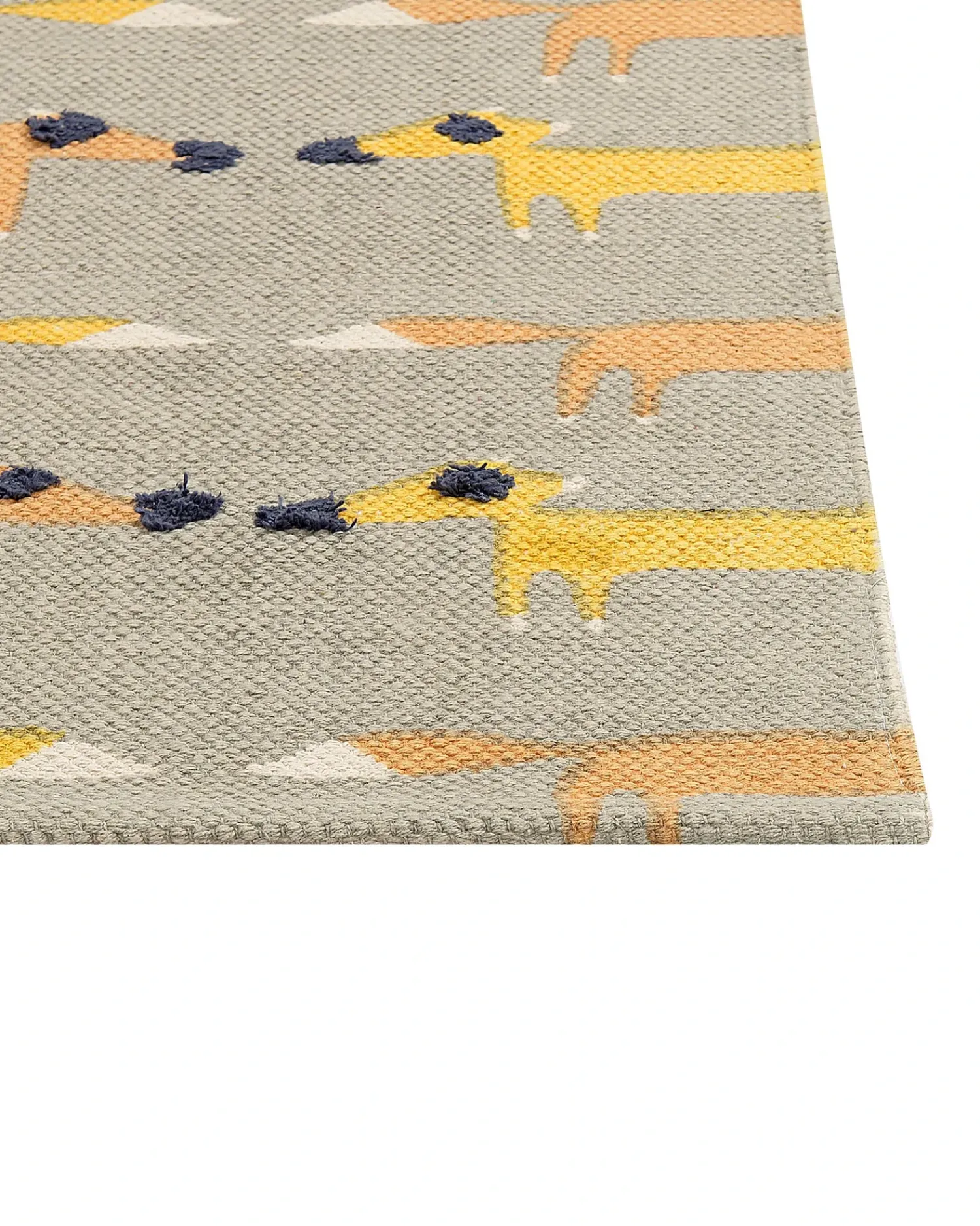 Beliani Tappeto per bambini BANKGO Grigio 80 x 150 cm Cotone Arancione Giallo Grigio