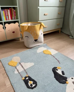 Discount Beliani Tappeto per bambini BARUS Multicolore 80 x 150 cm Cotone Bianco Blu Giallo Nero Multicolore