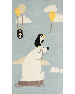 Discount Beliani Tappeto per bambini BARUS Multicolore 80 x 150 cm Cotone Bianco Blu Giallo Nero Multicolore