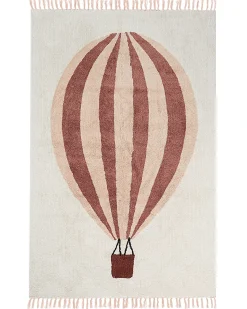 Beliani Tappeto per bambini BAZALETI Beige chiaro 140 x 200 cm Cotone Beige Multicolore