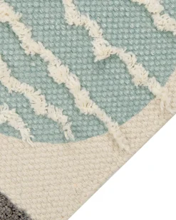 Clearance Beliani Tappeto per bambini BLANG Beige 80 x 150 cm Cotone Beige Blu Giallo Grigio Multicolore Nero