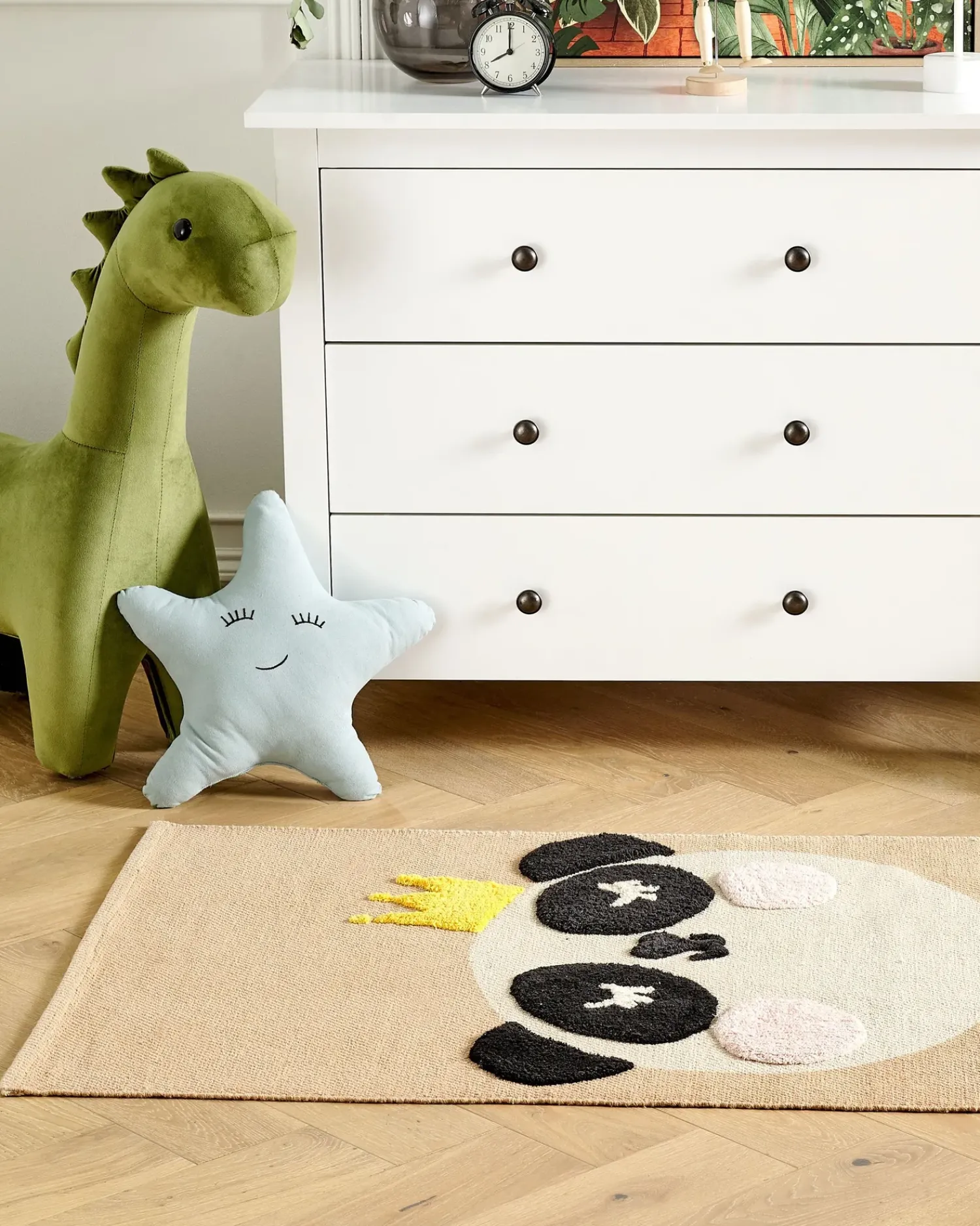 Online Beliani Tappeto per bambini BUNAN Beige 80 x 150 cm Cotone Beige Bianco Giallo Nero