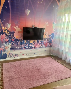 Beliani Tappeto per bambini CAPARLI 140 x 200 cm Cotone Rosa