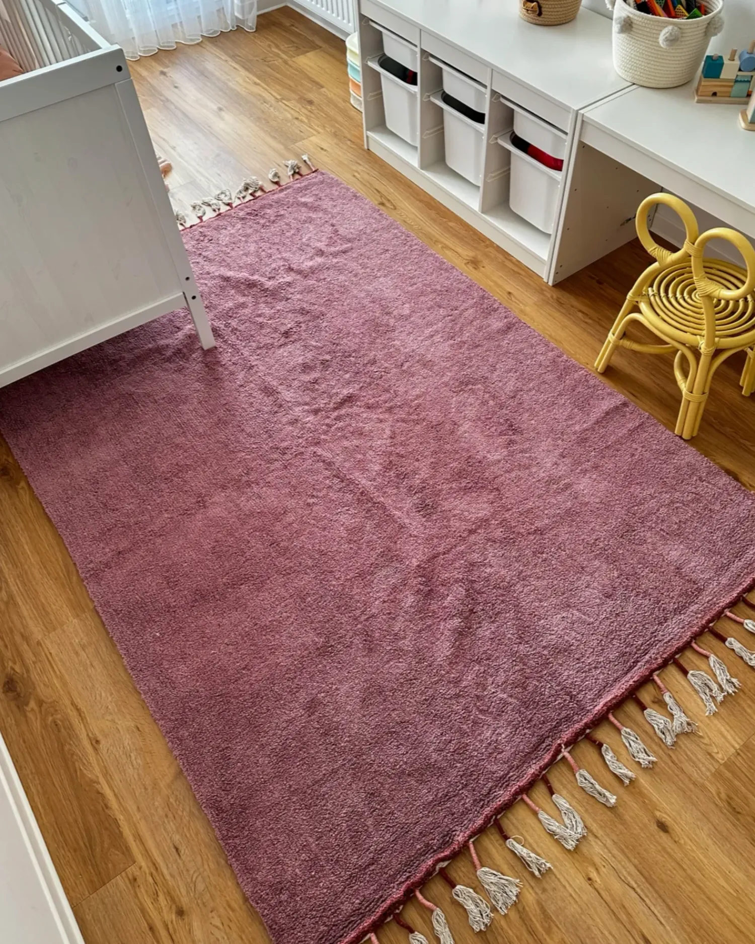 Beliani Tappeto per bambini CAPARLI 140 x 200 cm Cotone Rosa