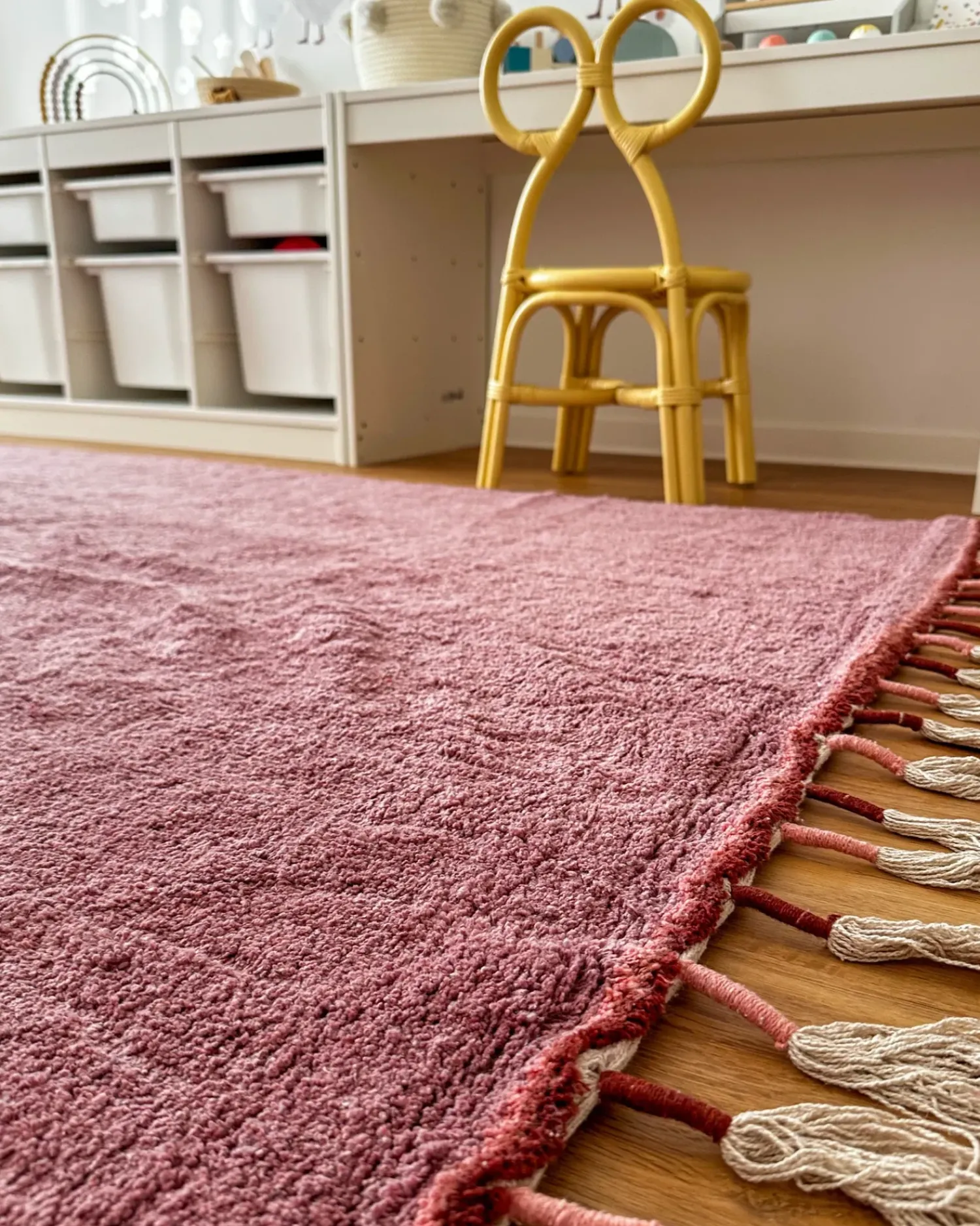 Beliani Tappeto per bambini CAPARLI 140 x 200 cm Cotone Rosa