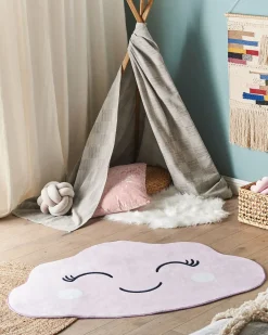 Online Beliani Tappeto per bambini CUMULUS Rosa pastello 90 x 120 cm Bianco Rosa Nero