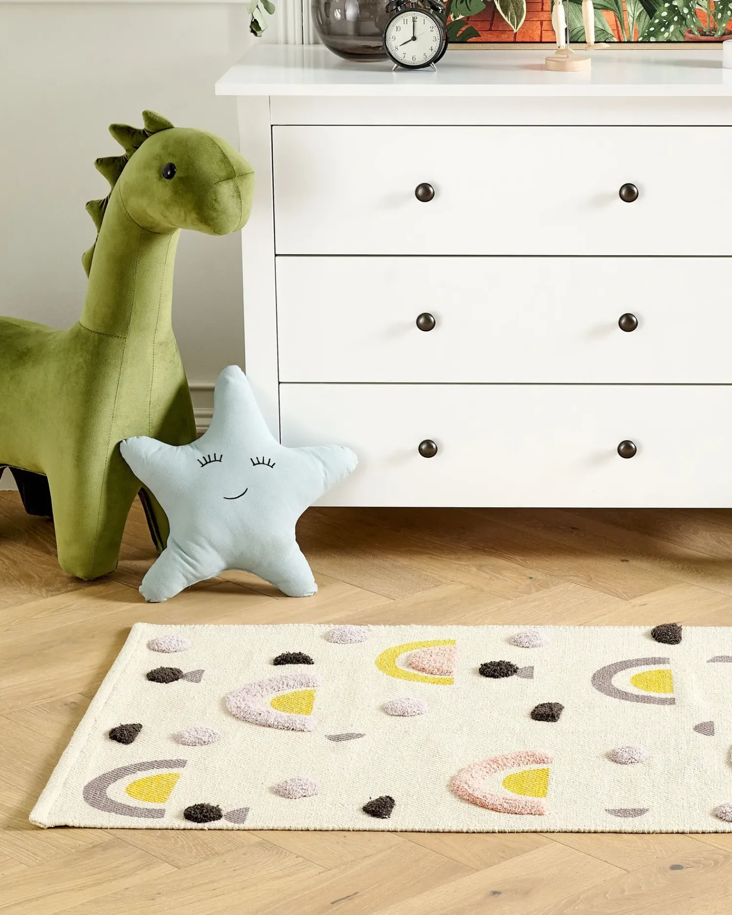 Discount Beliani Tappeto per bambini CURUP Multicolore 80 x 150 cm Cotone Beige Multicolore