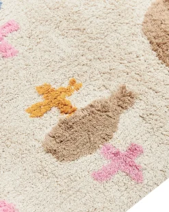 Outlet Beliani Tappeto per bambini DARAN Multicolore 80 x 150 cm Cotone Beige Arancione Blu Rosa Multicolore