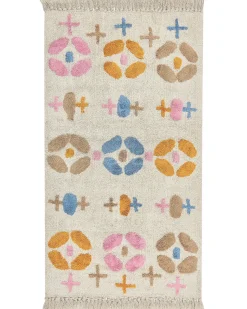 Outlet Beliani Tappeto per bambini DARAN Multicolore 80 x 150 cm Cotone Beige Arancione Blu Rosa Multicolore