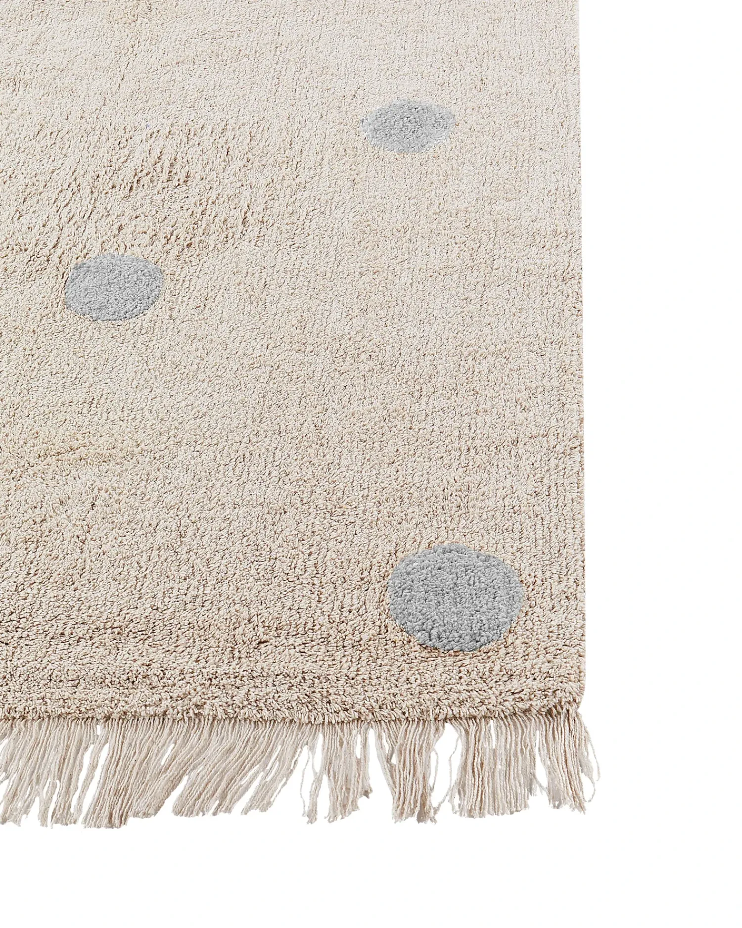 Outlet Beliani Tappeto per bambini DARDERE Grigio 140 x 200 cm Cotone Beige Grigio