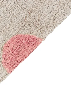 Outlet Beliani Tappeto per bambini DARDERE Rosa 140 x 200 cm Cotone Beige Rosa