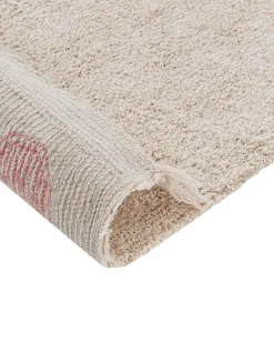 Outlet Beliani Tappeto per bambini DARDERE Rosa 140 x 200 cm Cotone Beige Rosa