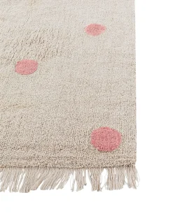 Outlet Beliani Tappeto per bambini DARDERE Rosa 140 x 200 cm Cotone Beige Rosa