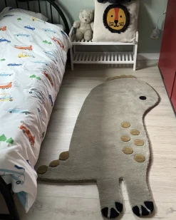 Online Beliani Tappeto per bambini DINO 100 x 160 cm Lana Grigio