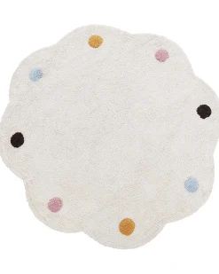 Beliani Tappeto per bambini DUREVI Beige chiaro ø 120 cm Cotone Beige Multicolore