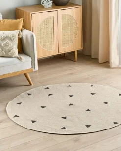 Hot Beliani Tappeto per bambini DURG Beige ø 140 cm Cotone Beige Nero