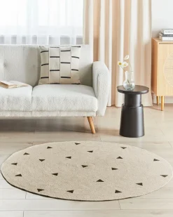 Hot Beliani Tappeto per bambini DURG Beige ø 140 cm Cotone Beige Nero