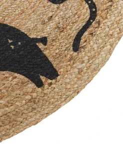 Clearance Beliani Tappeto per bambini EARTH Beige ø 120 cm Iuta Beige Nero