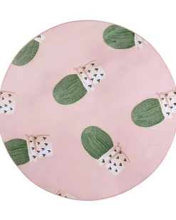 Best Beliani Tappeto per bambini ELDIVAN Rosa ø 120 cm Rosa Verde