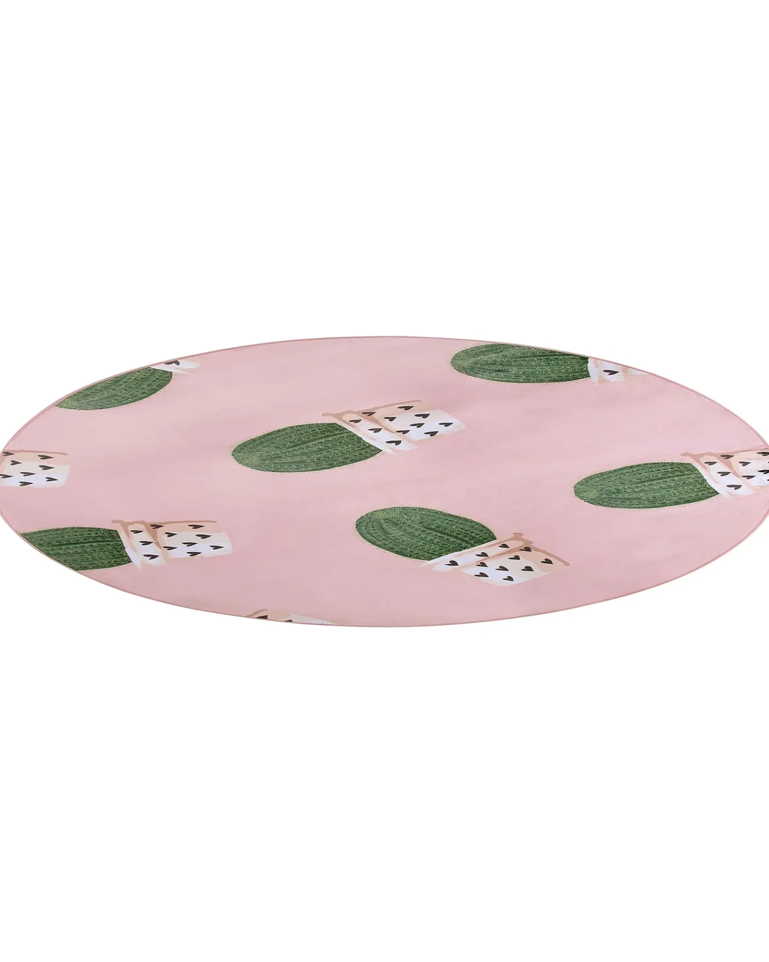 Best Beliani Tappeto per bambini ELDIVAN Rosa ø 120 cm Rosa Verde