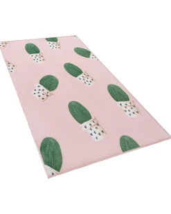 Discount Beliani Tappeto per bambini ELDIVAN Rosa 80 x 150 cm Rosa Verde