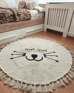 New Beliani Tappeto per bambini ETSERI ø 120 cm Cotone Beige