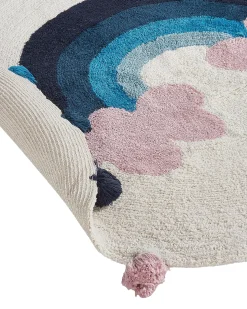 Beliani Tappeto per bambini GORISA Multicolore ø 120 cm Cotone Beige Blu Multicolore Rosa