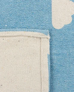 Online Beliani Tappeto per bambini GWALIJAR Blu 60 x 90 cm Cotone Bianco Blu