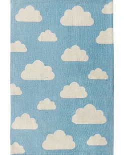 Online Beliani Tappeto per bambini GWALIJAR Blu 60 x 90 cm Cotone Bianco Blu