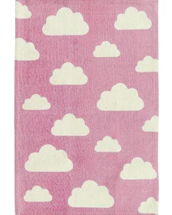 New Beliani Tappeto per bambini GWALIJAR Rosa 60 x 90 cm Cotone Bianco Rosa