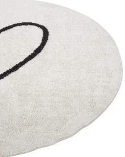 Clearance Beliani Tappeto per bambini HEART Beige ø 140 cm Cotone Beige Nero
