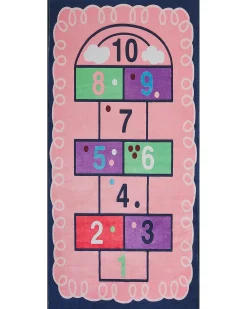 Beliani Tappeto per bambini HONAZ Rosa 80 x 150 cm Multicolore Rosa