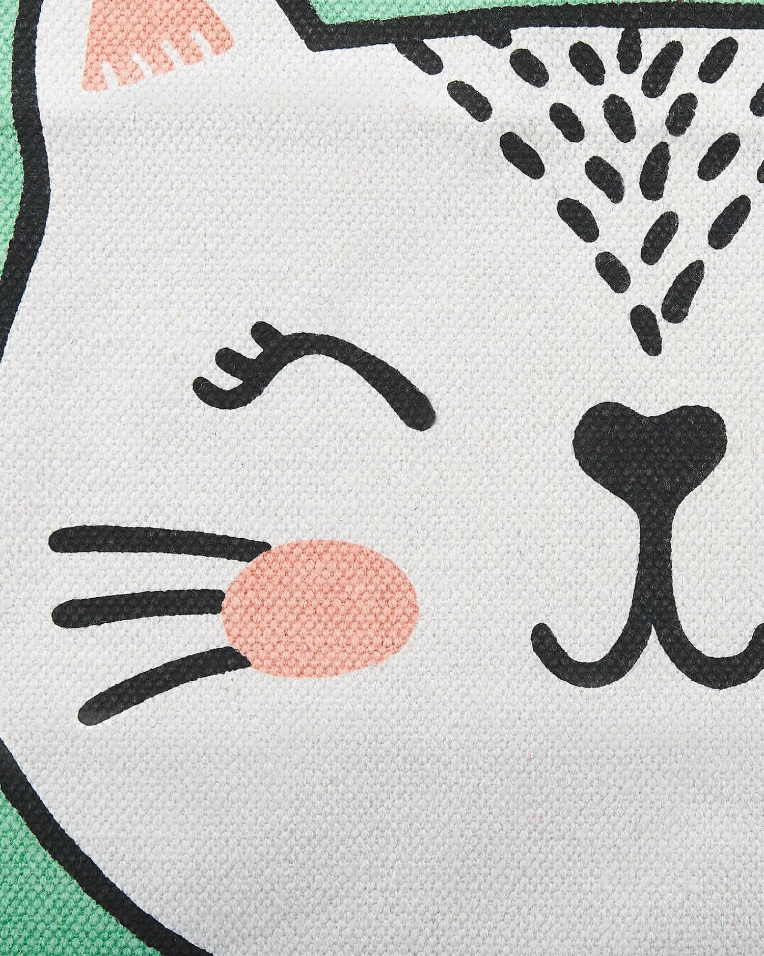 Hot Beliani Tappeto per bambini HOWRAH Verde chiaro 60 x 90 cm Cotone Bianco Verde Nero Rosa
