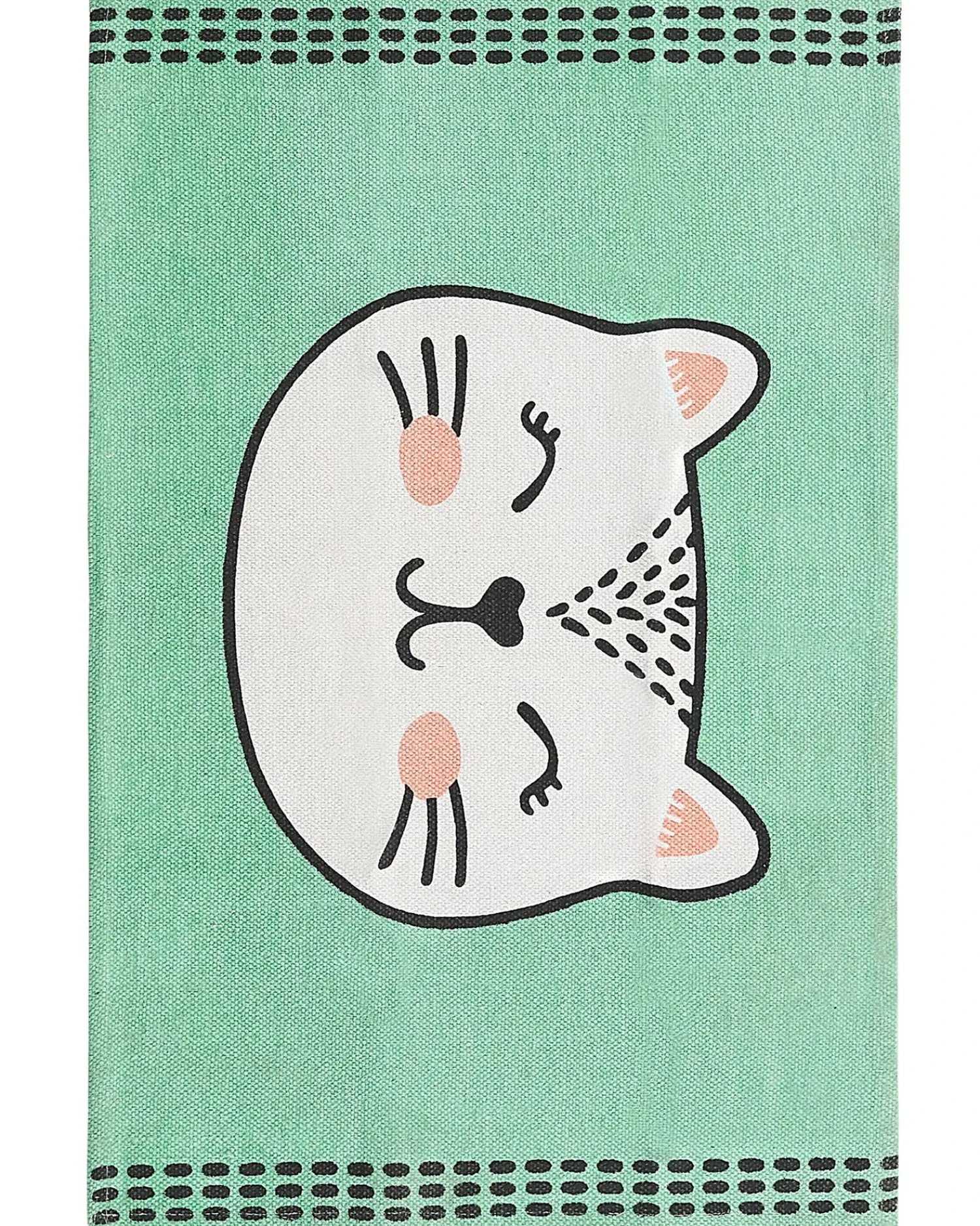 Hot Beliani Tappeto per bambini HOWRAH Verde chiaro 60 x 90 cm Cotone Bianco Verde Nero Rosa