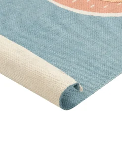 Hot Beliani Tappeto per bambini ISAK Blu 80 x 150 cm Cotone Arancione Blu Nero Rosa