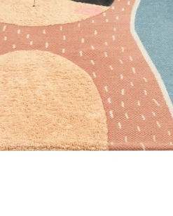 Hot Beliani Tappeto per bambini ISAK Blu 80 x 150 cm Cotone Arancione Blu Nero Rosa
