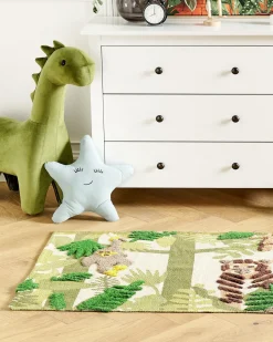 Discount Beliani Tappeto per bambini JANHTO Verde 80 x 150 cm Cotone Giallo Marrone Verde Multicolore