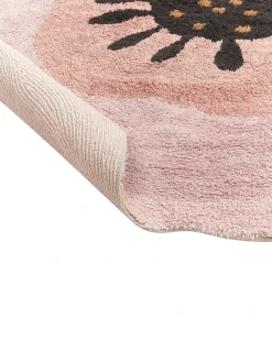 Outlet Beliani Tappeto per bambini KHARAT Rosa pastello ø 140 cm Cotone Rosa Nero