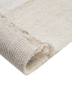 Beliani Tappeto per bambini KHIDARI Bianco sporco Senape 140 x 200 cm Cotone Bianco Multicolore