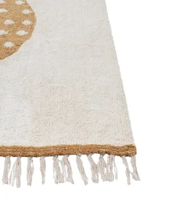 Beliani Tappeto per bambini KHIDARI Bianco sporco Senape 140 x 200 cm Cotone Bianco Multicolore