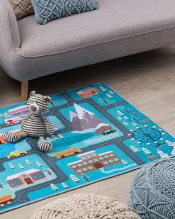 Clearance Beliani Tappeto per bambini KIGI Blu 80 x 150 cm Blu Multicolore